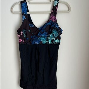 lululemon athletica Black Floral Tank Top
